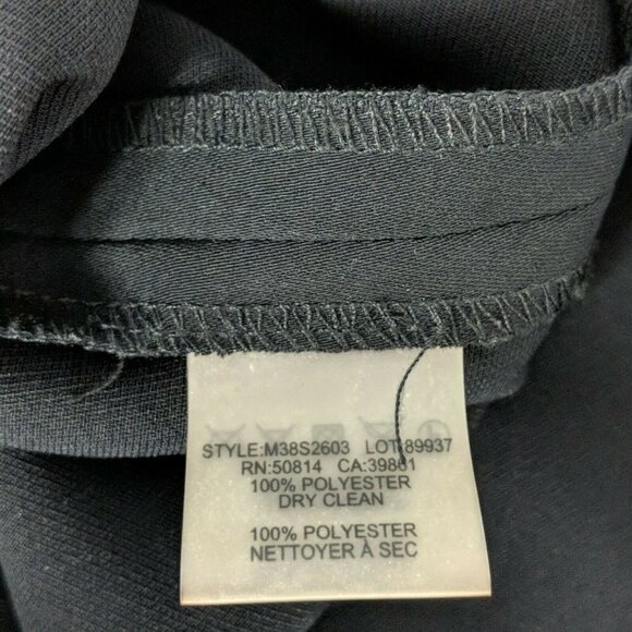 Tahari Black Shift Dress Ruffle V Neck Zip Up Size 4 - Picture 5 of 5